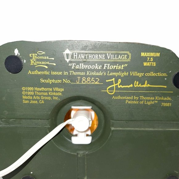 Vtg Hawthorne Village Kinkade's Falbrooke Florist - Picture 11 of 11